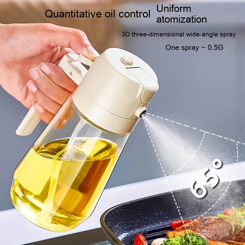 Two-in-one Glass Oiler Automatic Pressing Large Capacity Spray Oil Dispensing Bottle