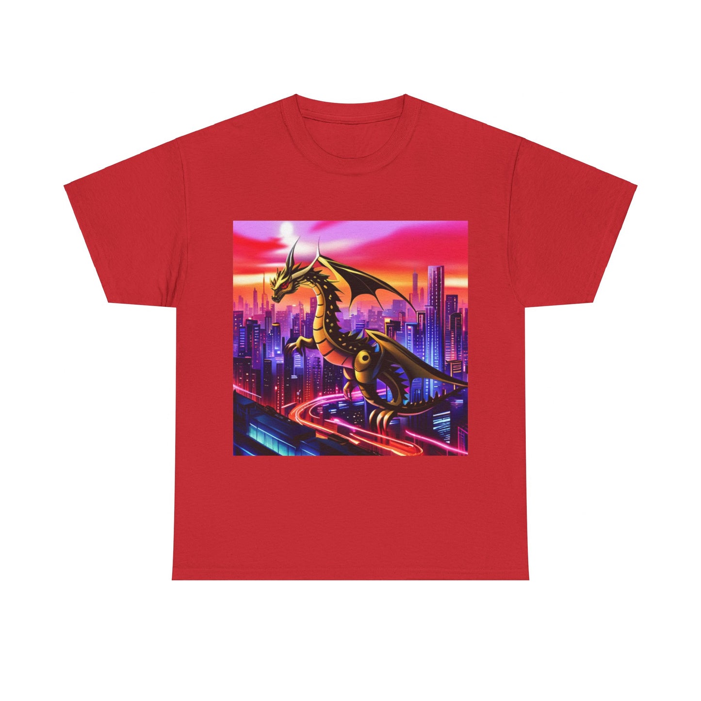 Robo-Dragon Cityscape Graphic Tee