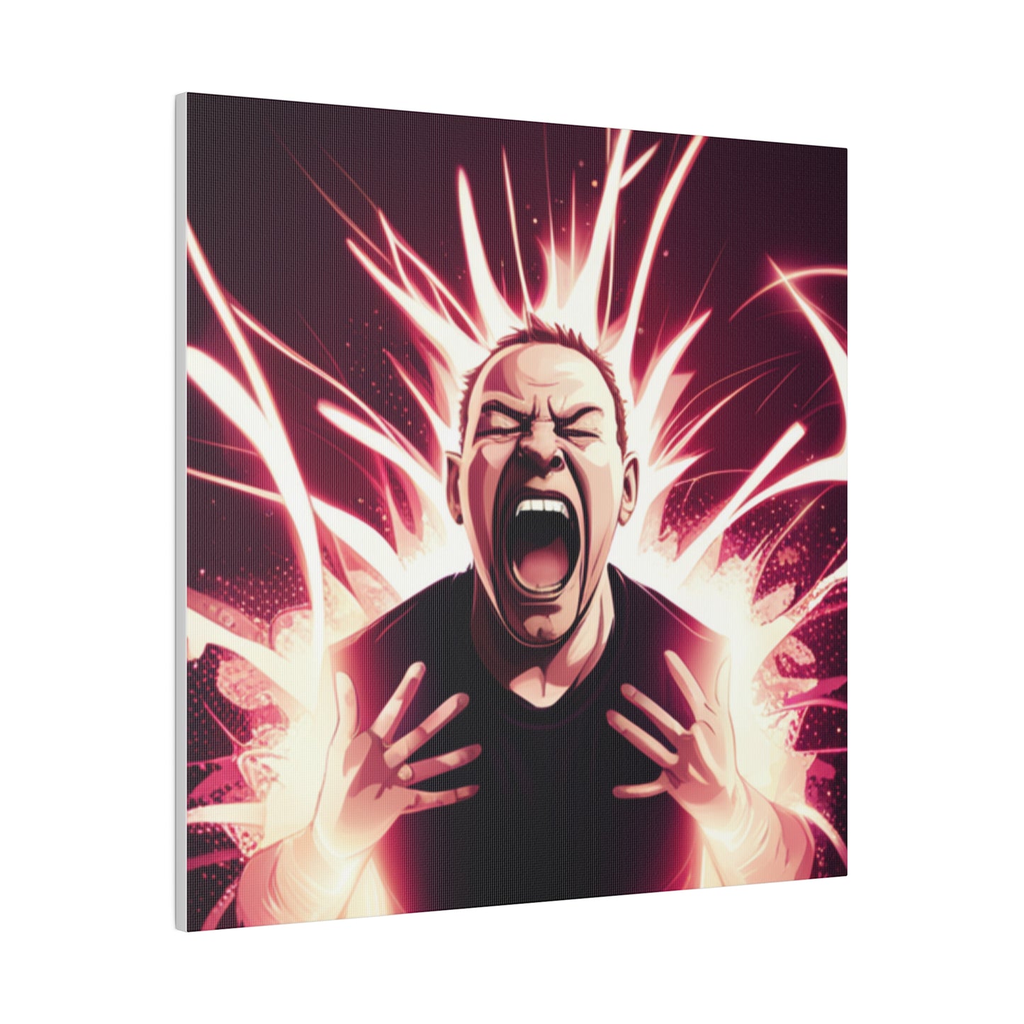 Comic Art, "Rage" Male Model on Matte Canvas, Stretched, 0.75"