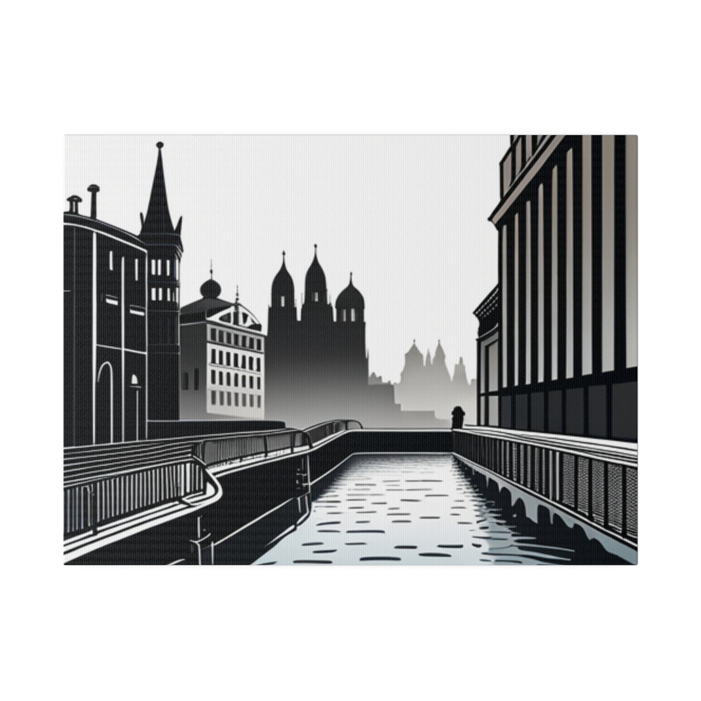 Majestic Metropolis: Matte Canvas Stretched Print