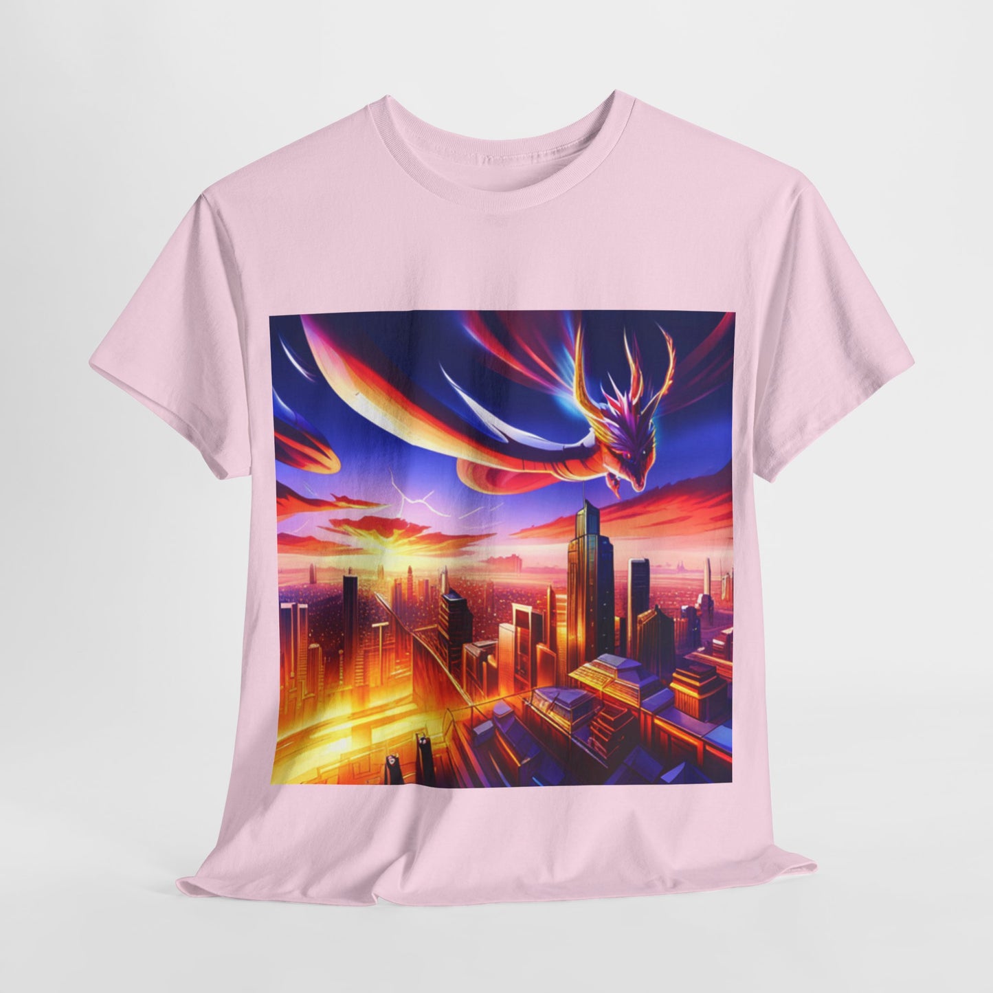 Soaring Dragon Cityscape Graphic Tee