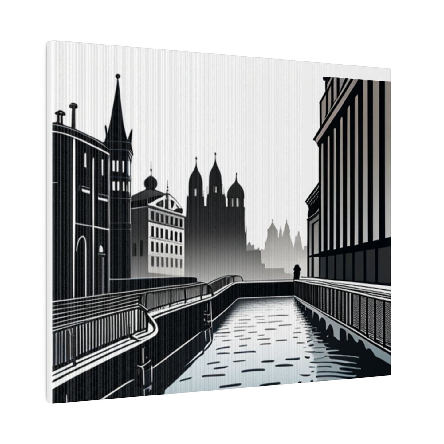 Majestic Metropolis: Matte Canvas Stretched Print