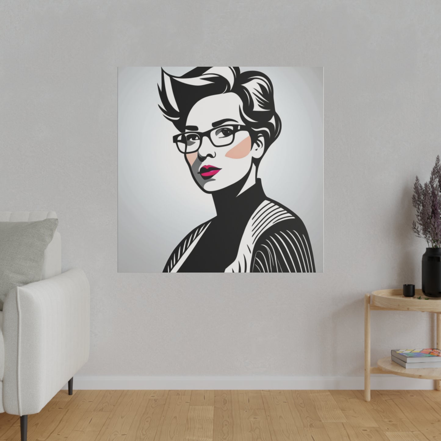 Comic Art, Female Model on Matte Canvas, Stretched, 0.75"