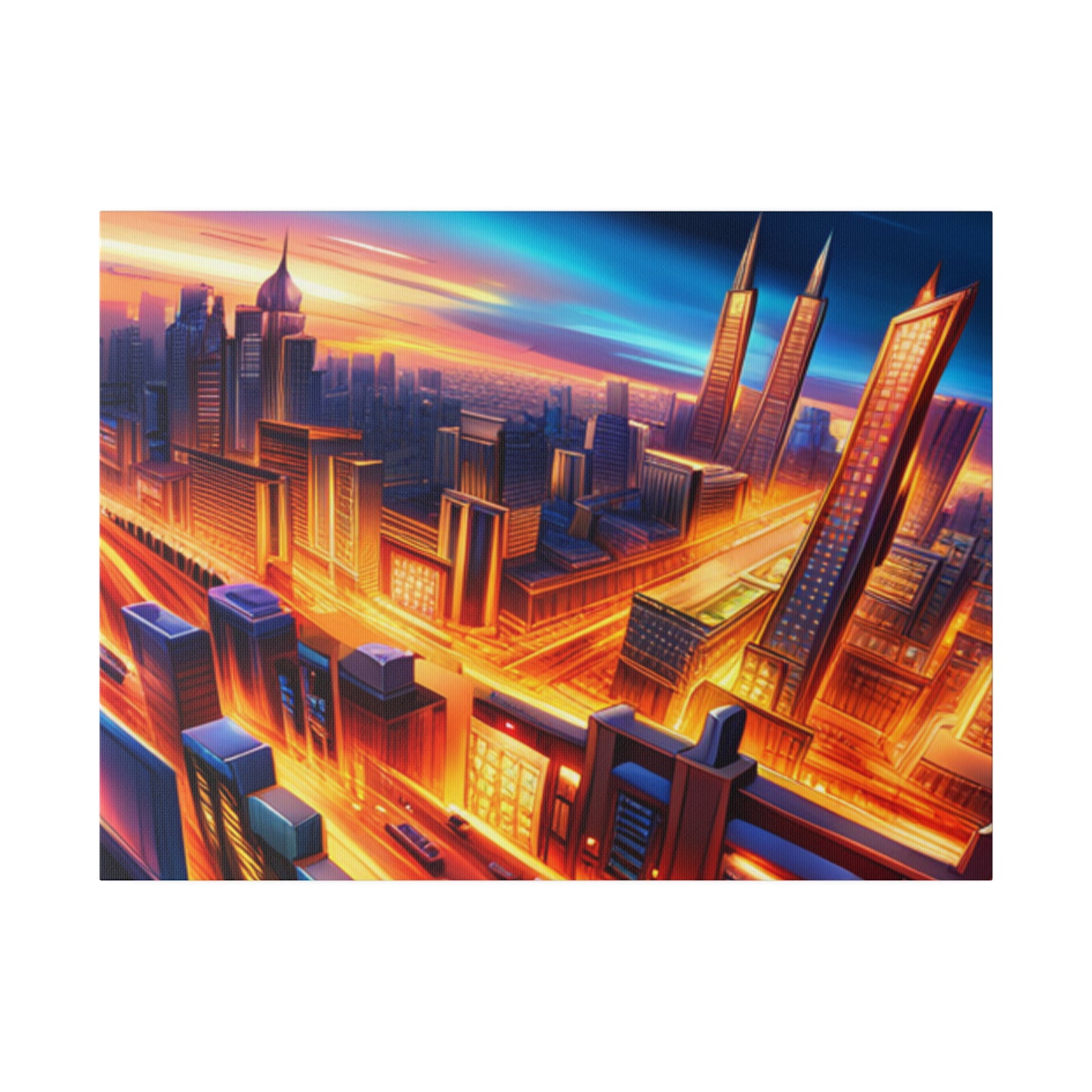 Futuristic Cityscape - Matte Canvas, Stretched, 0.75"