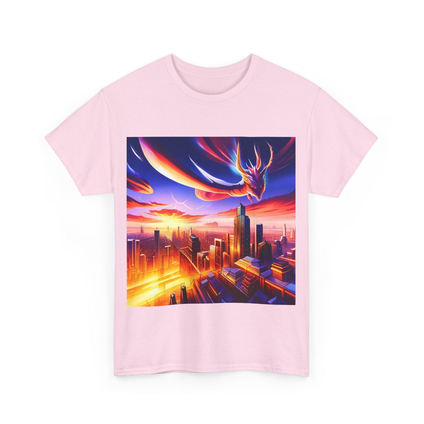 Soaring Dragon Cityscape Graphic Tee