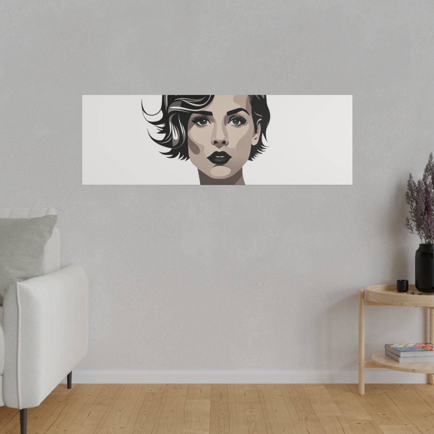 Comic Art, Female Model on Matte Canvas, Stretched, 0.75"