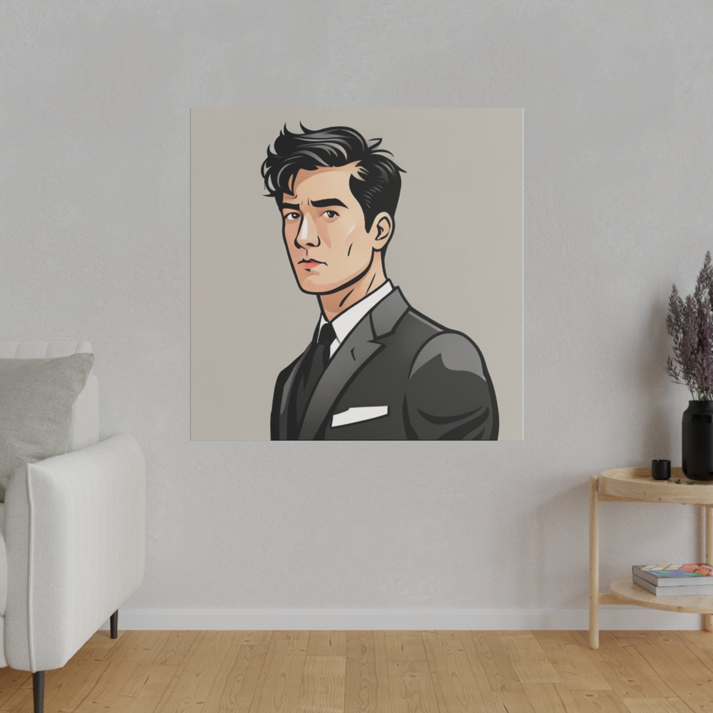 Comic Art, Male Model on Matte Canvas, Stretched, 0.75"