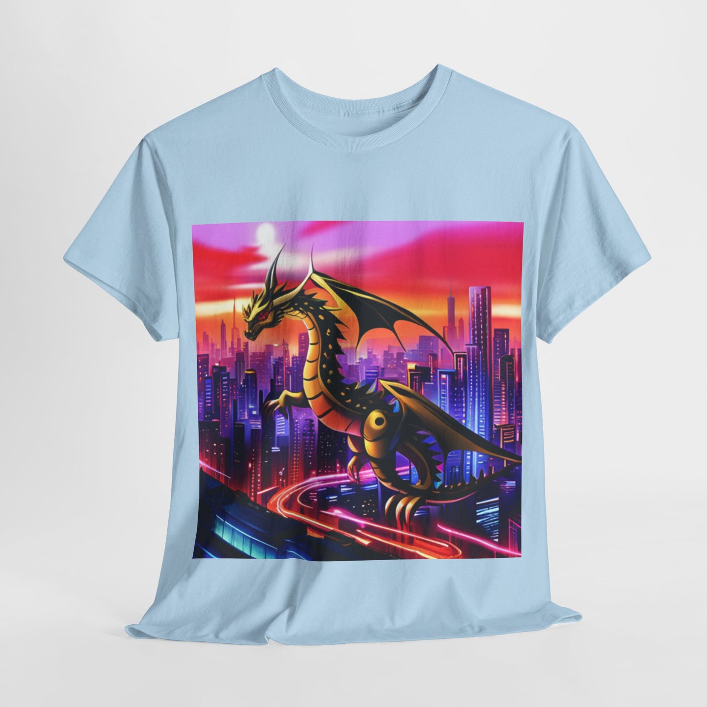 Robo-Dragon Cityscape Graphic Tee