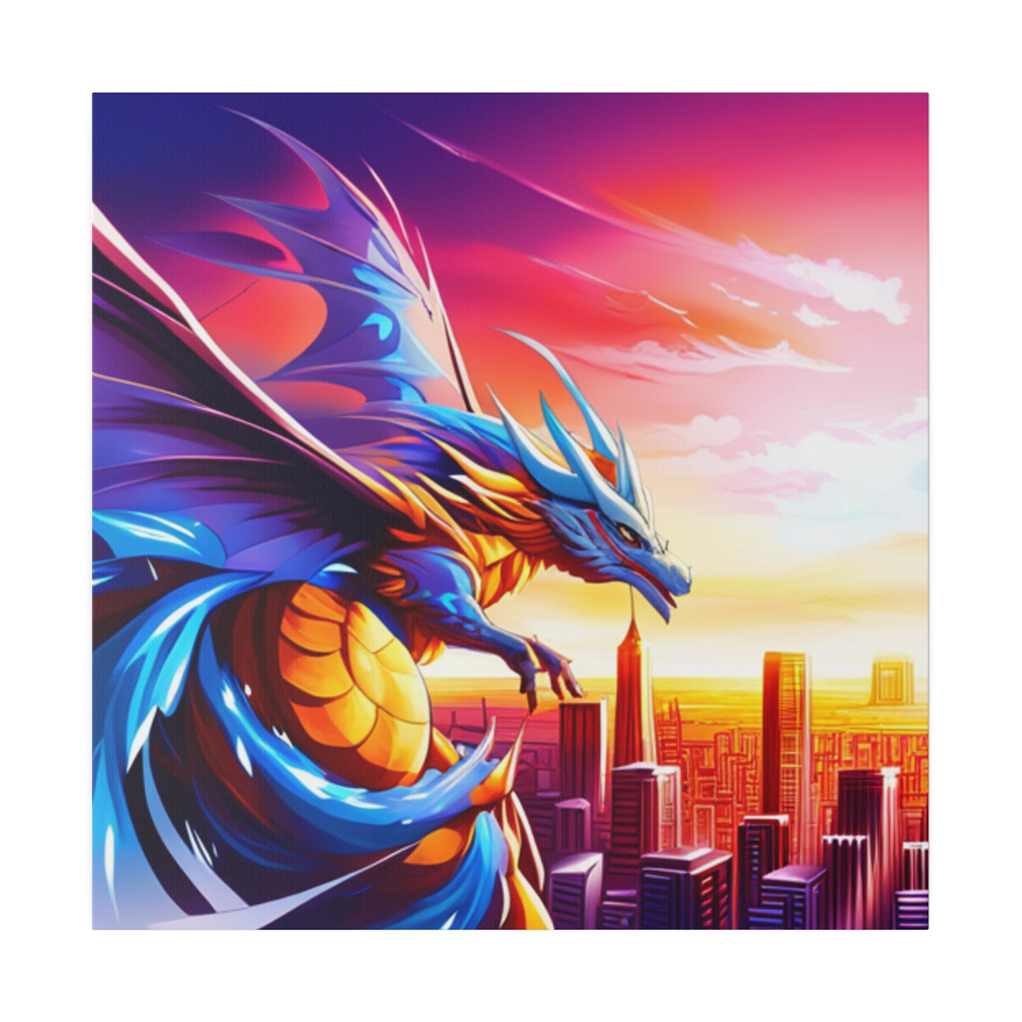 Dragon Cityscape - Matte Canvas, Stretched, 0.75"