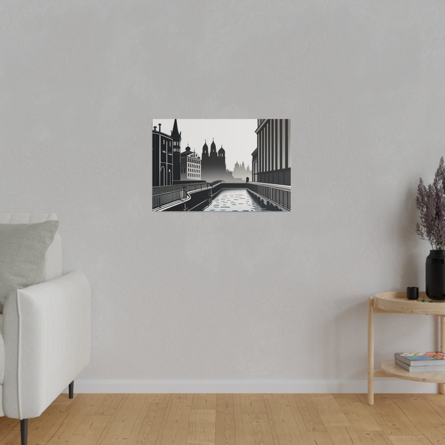 Majestic Metropolis: Matte Canvas Stretched Print