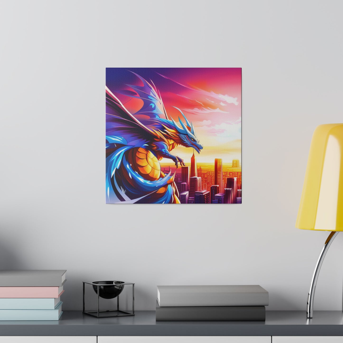 Dragon Cityscape - Matte Canvas, Stretched, 0.75"