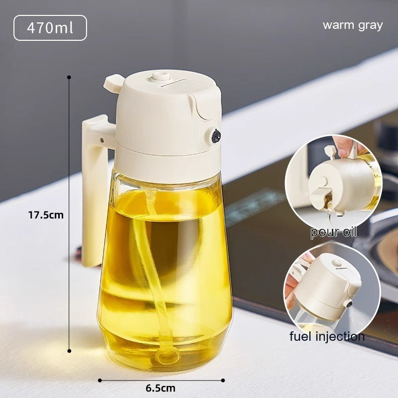 Two-in-one Glass Oiler Automatic Pressing Large Capacity Spray Oil Dispensing Bottle