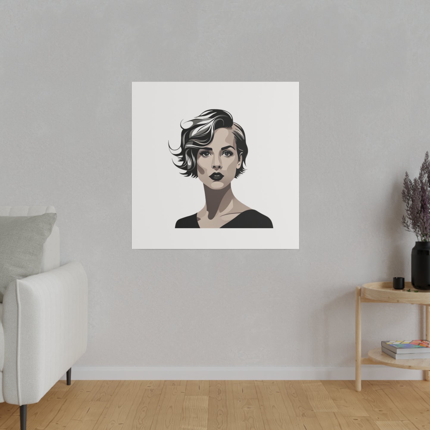 Comic Art, Female Model on Matte Canvas, Stretched, 0.75"