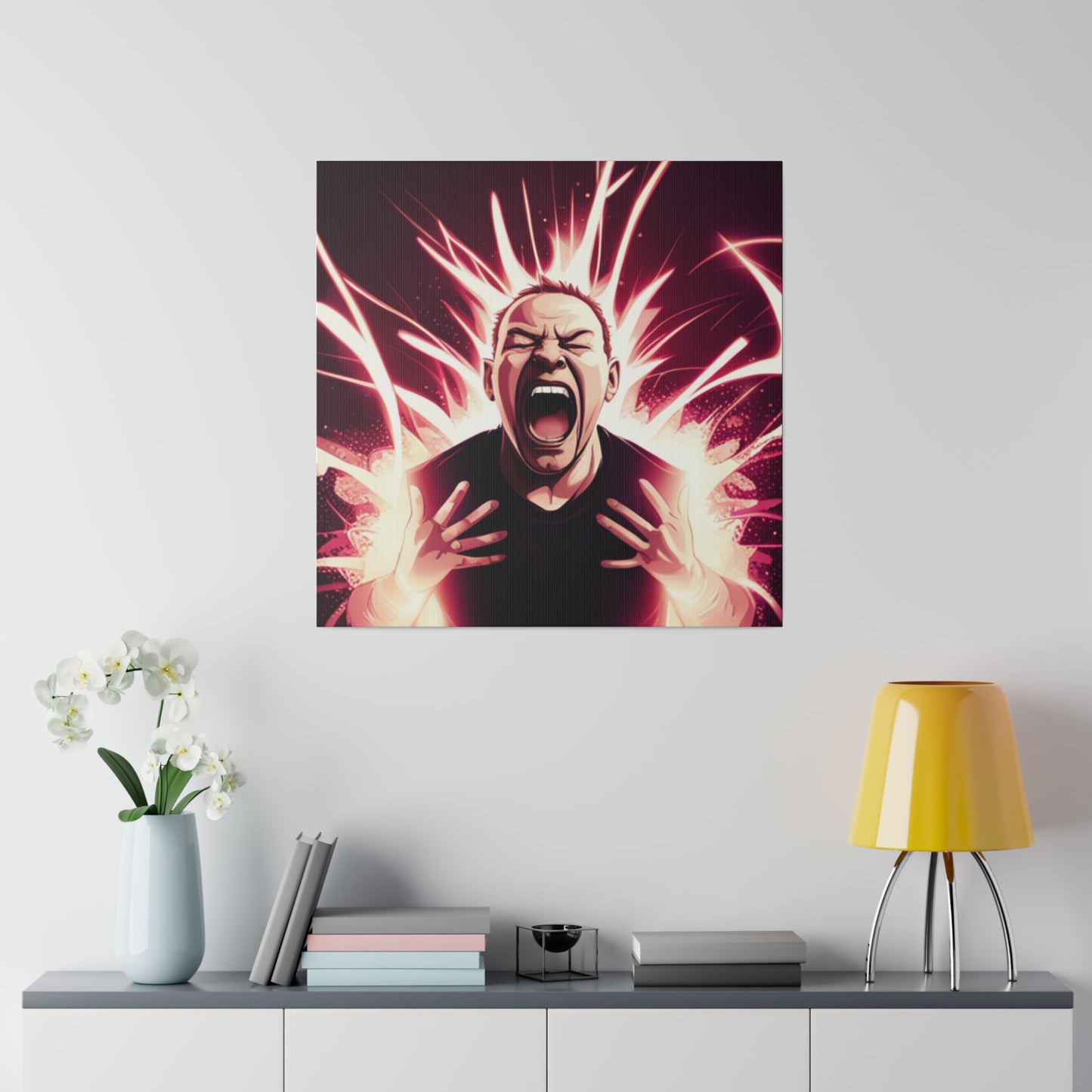 Comic Art, "Rage" Male Model on Matte Canvas, Stretched, 0.75"