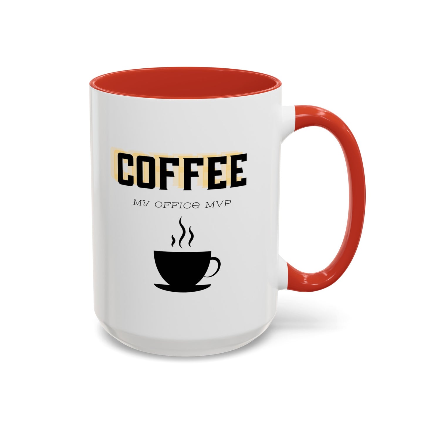 "Coffee: My office MVP" Accent Coffee Mug (11, 15oz)