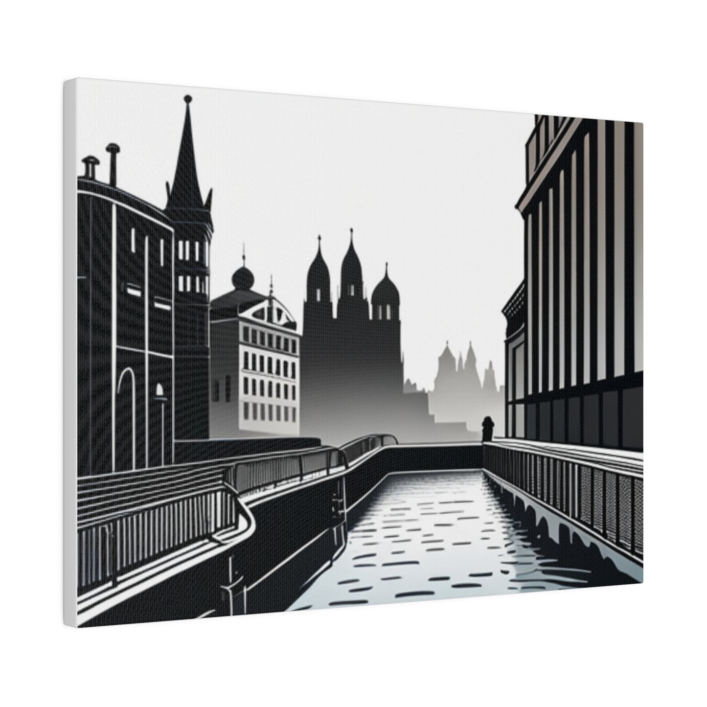 Majestic Metropolis: Matte Canvas Stretched Print