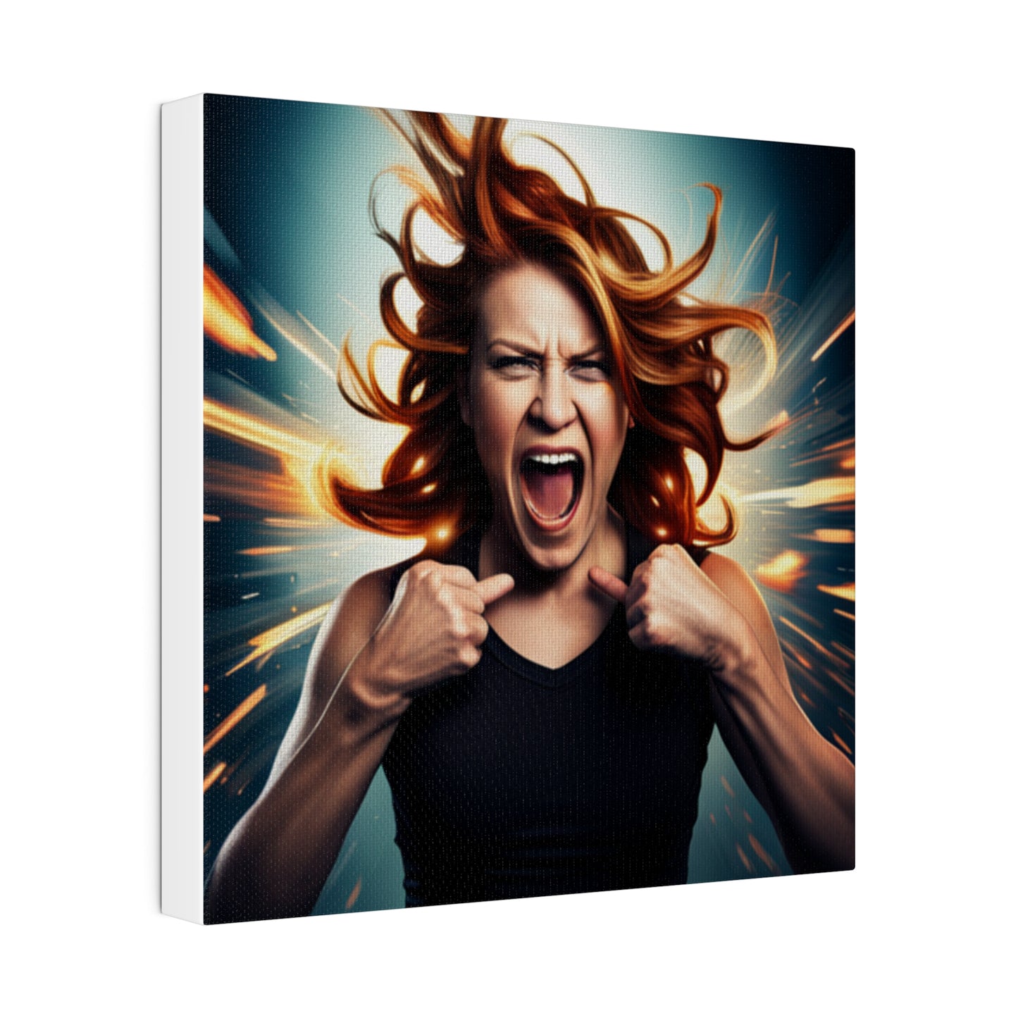 Comic Art, "Rage" Female Model on Matte Canvas, Stretched, 0.75"