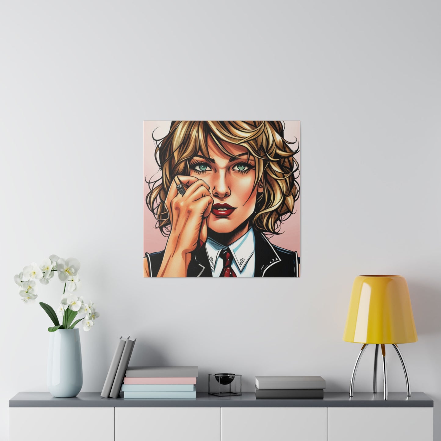 Comic Art, Female Model on Matte Canvas, Stretched, 0.75"