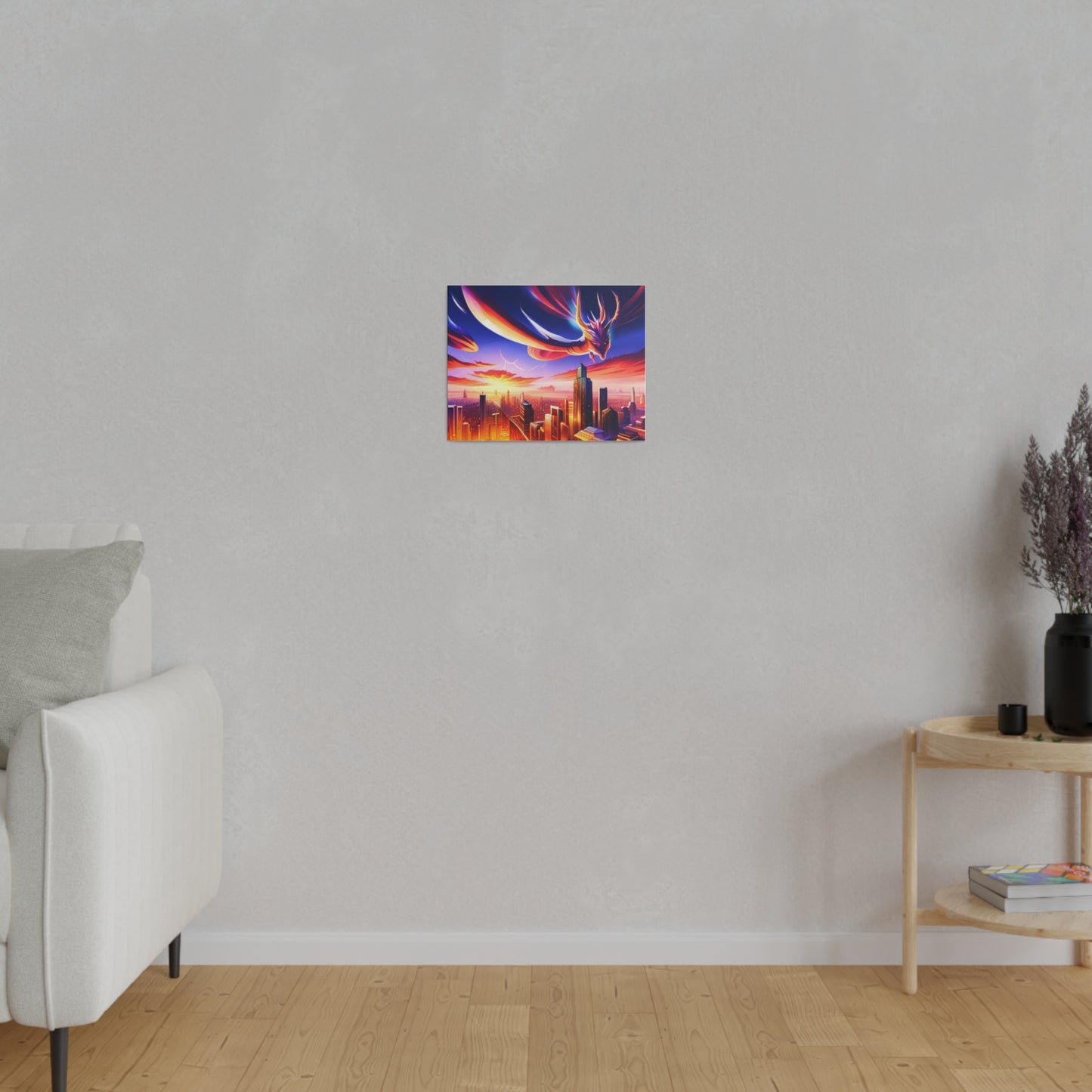 Soaring Dragon Cityscape - Matte Canvas, Stretched, 0.75"