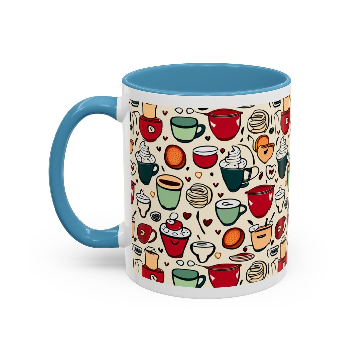 Latte Love 3 Accent Coffee Mug (11, 15oz)