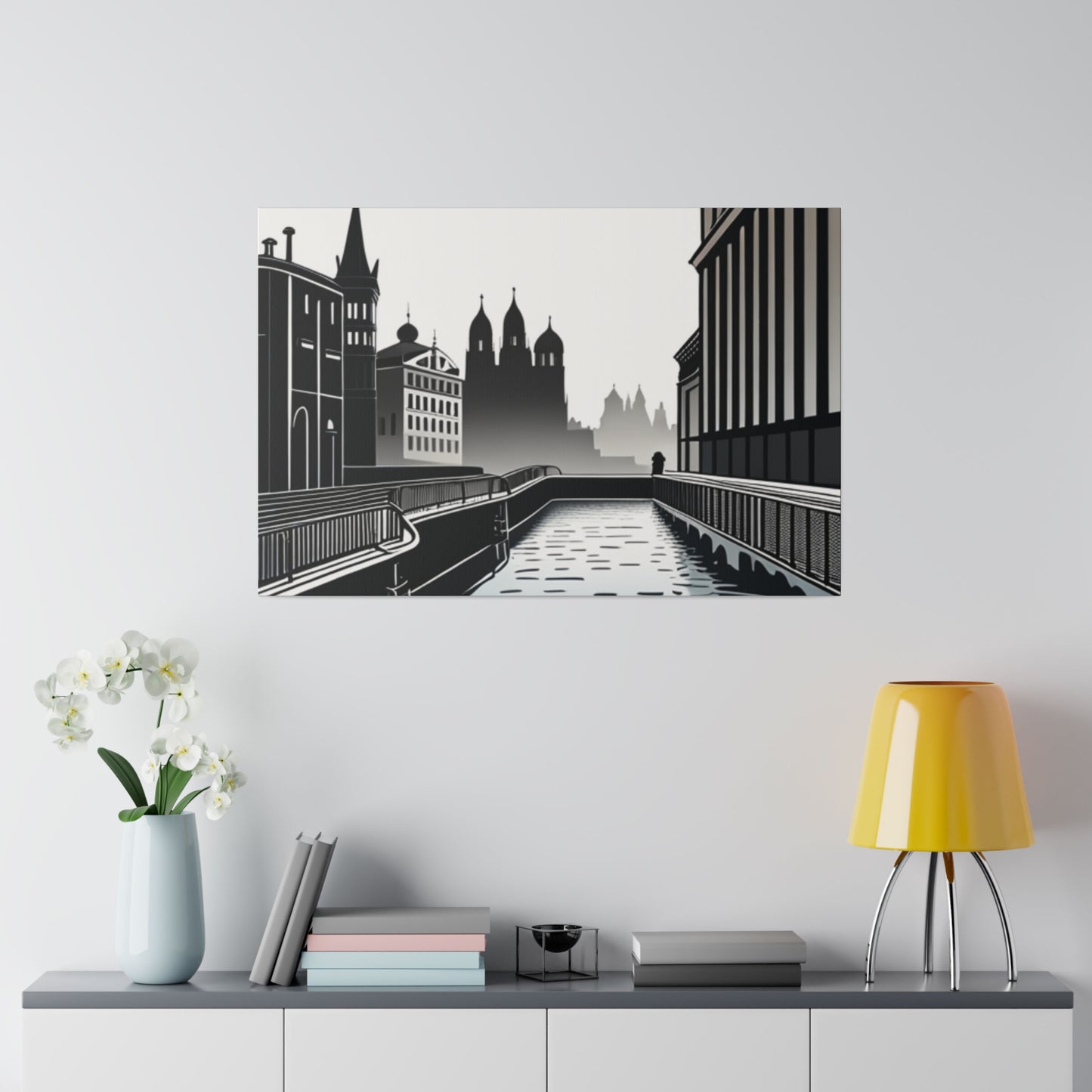 Majestic Metropolis: Matte Canvas Stretched Print