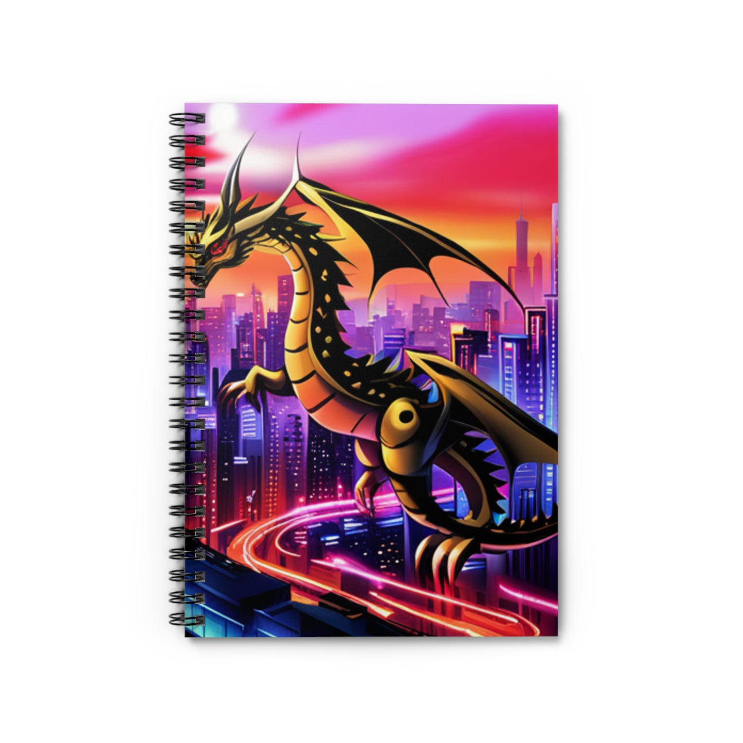 Robo-Dragon Anime Art - Spiral Notebook - 8" x 6"