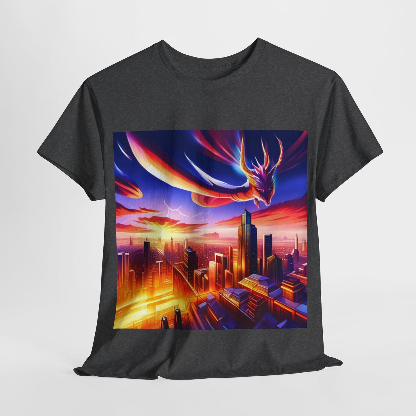 Soaring Dragon Cityscape Graphic Tee