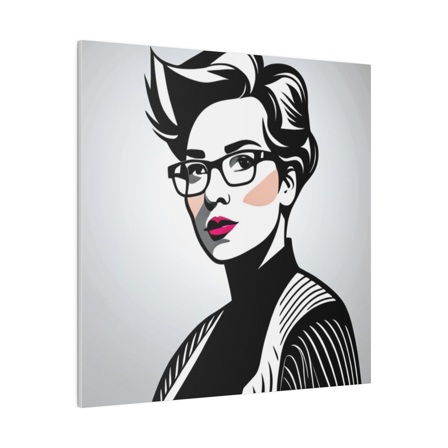 Comic Art, Female Model on Matte Canvas, Stretched, 0.75"