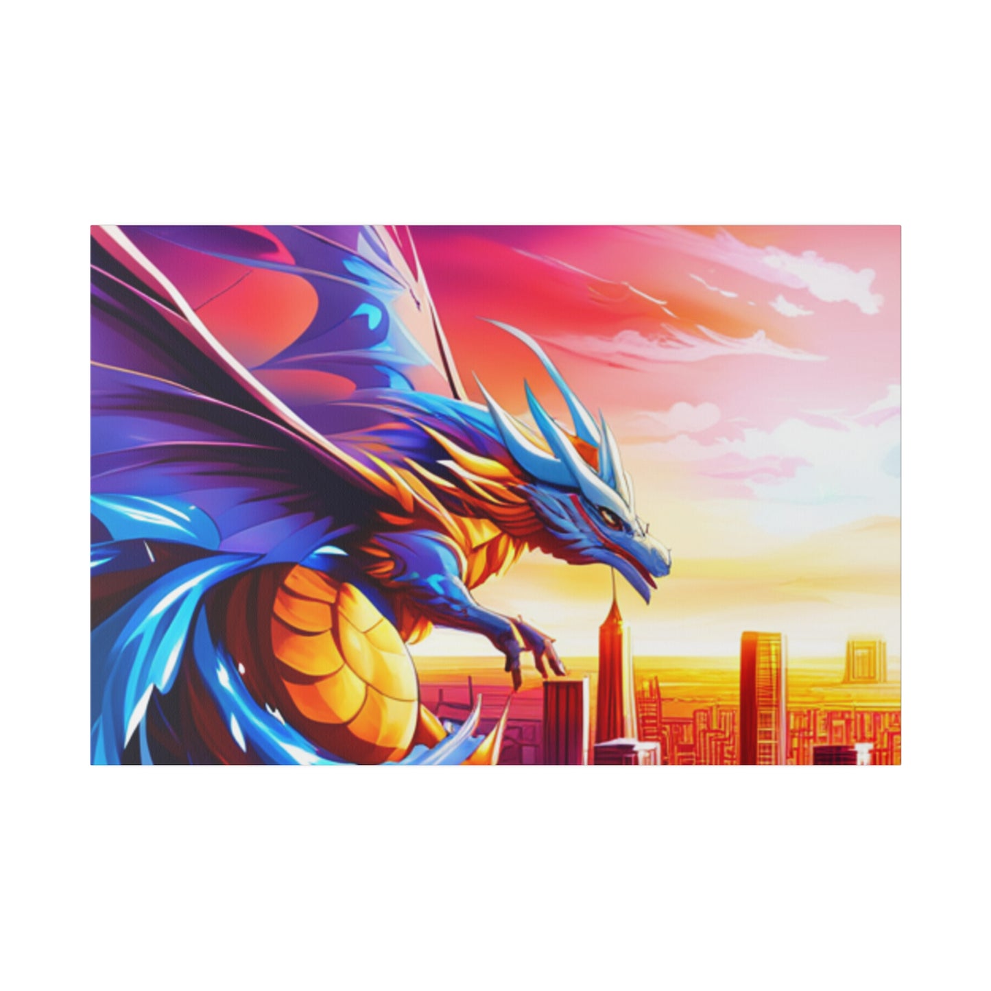 Dragon Cityscape - Matte Canvas, Stretched, 0.75"