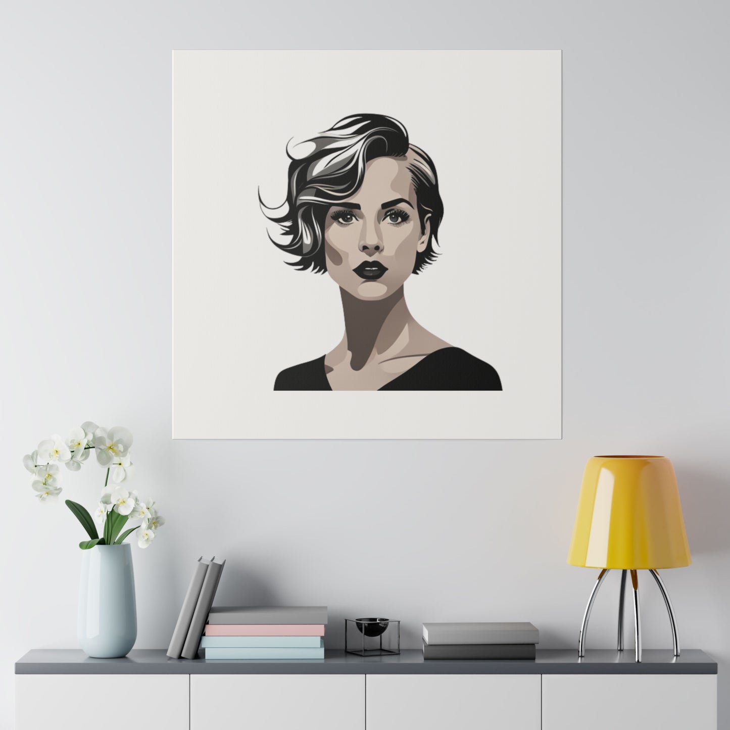 Comic Art, Female Model on Matte Canvas, Stretched, 0.75"