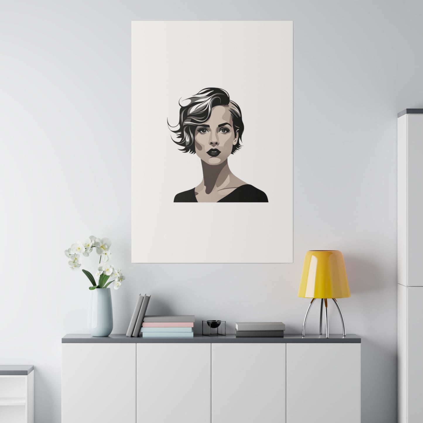 Comic Art, Female Model on Matte Canvas, Stretched, 0.75"