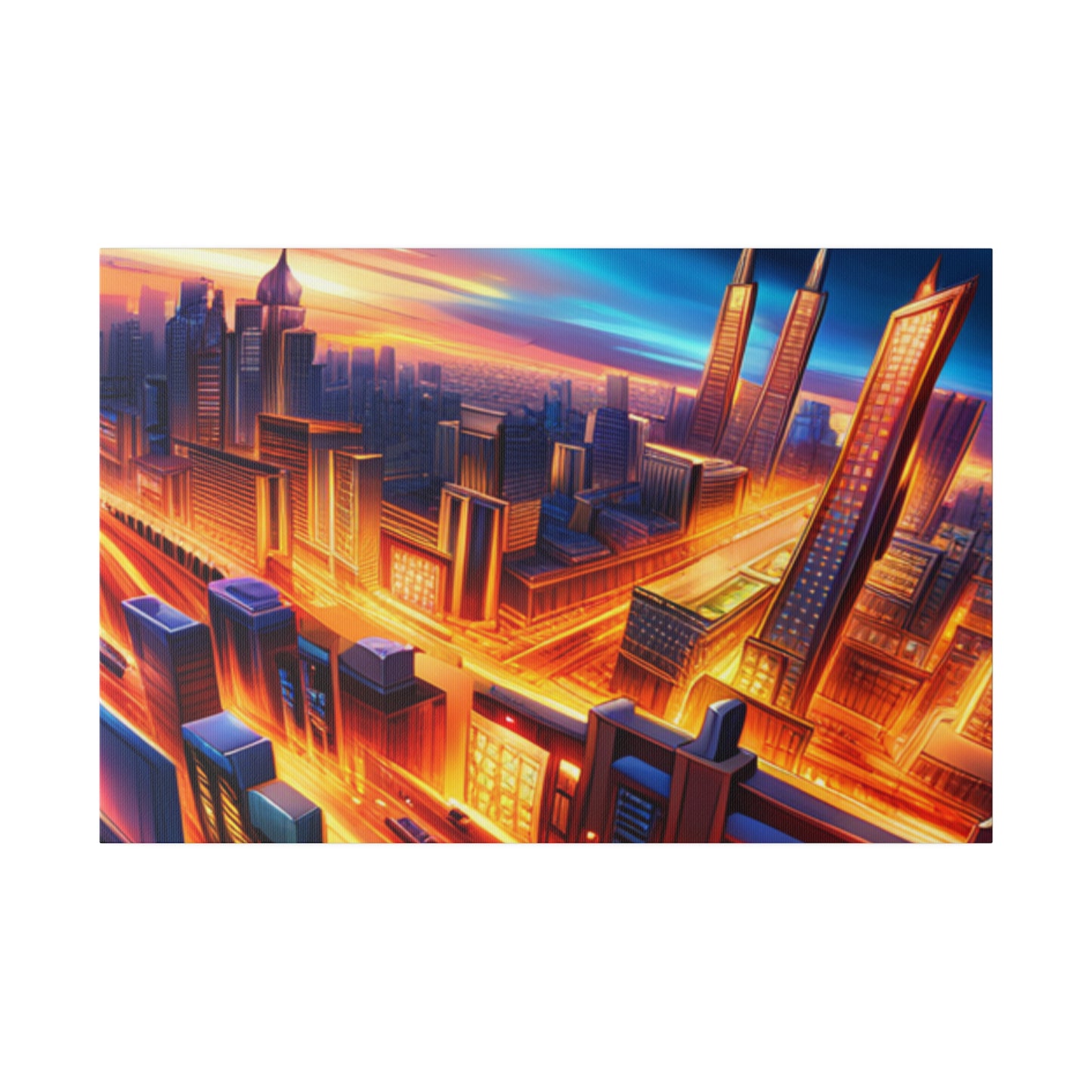 Futuristic Cityscape - Matte Canvas, Stretched, 0.75"