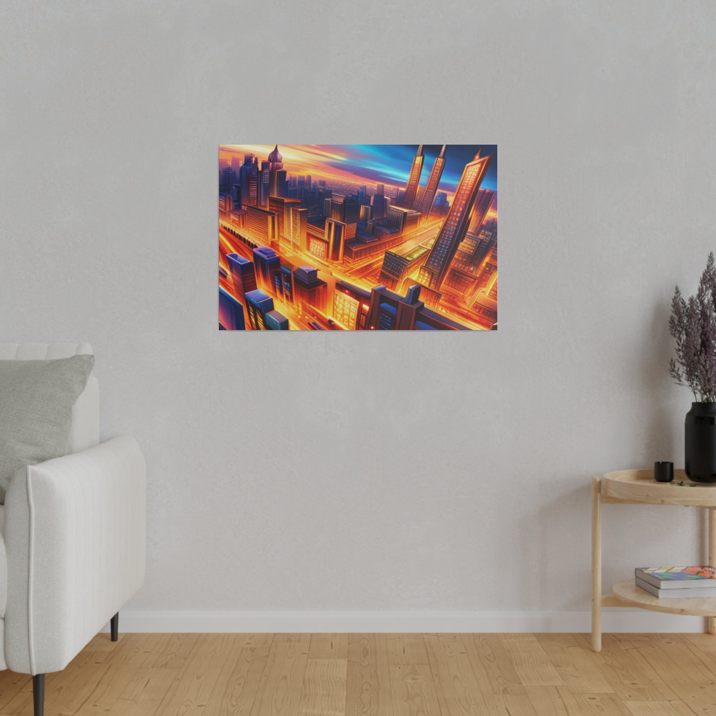 Futuristic Cityscape - Matte Canvas, Stretched, 0.75"