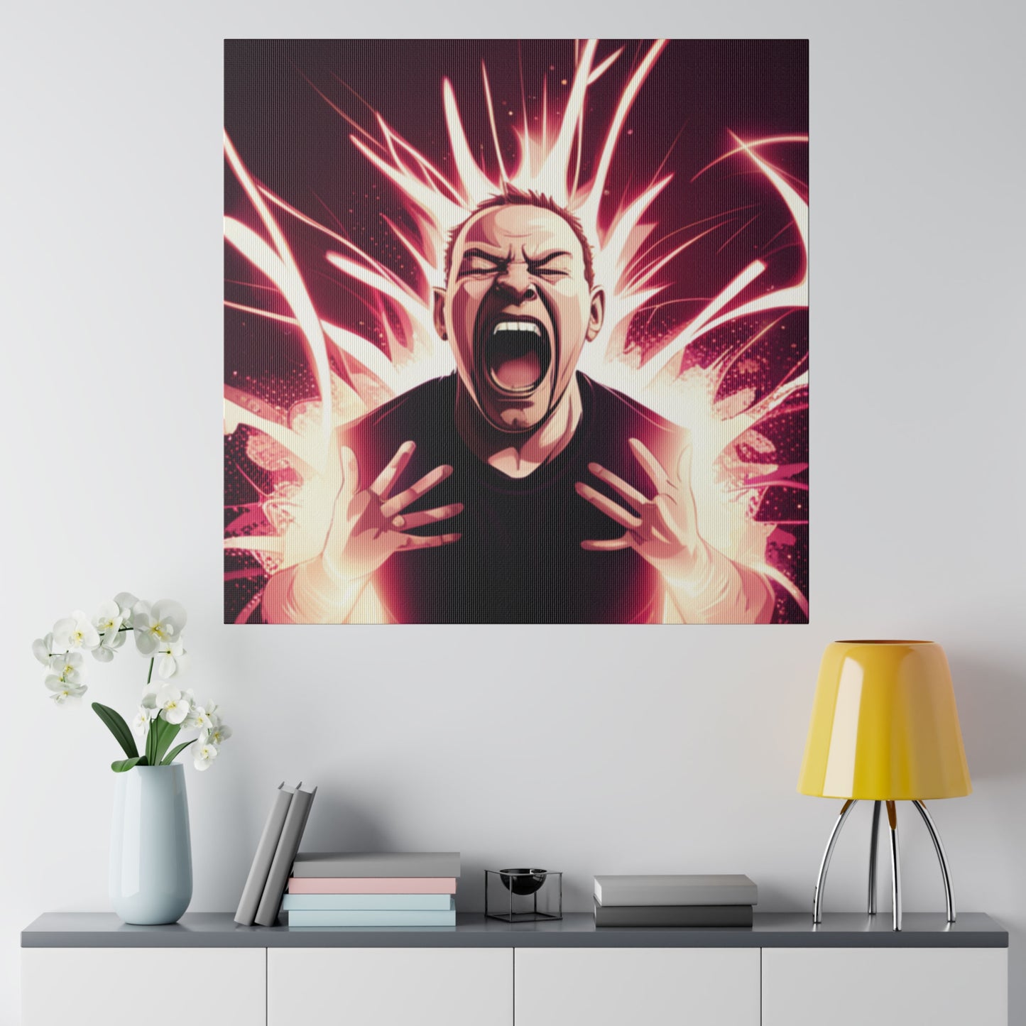 Comic Art, "Rage" Male Model on Matte Canvas, Stretched, 0.75"