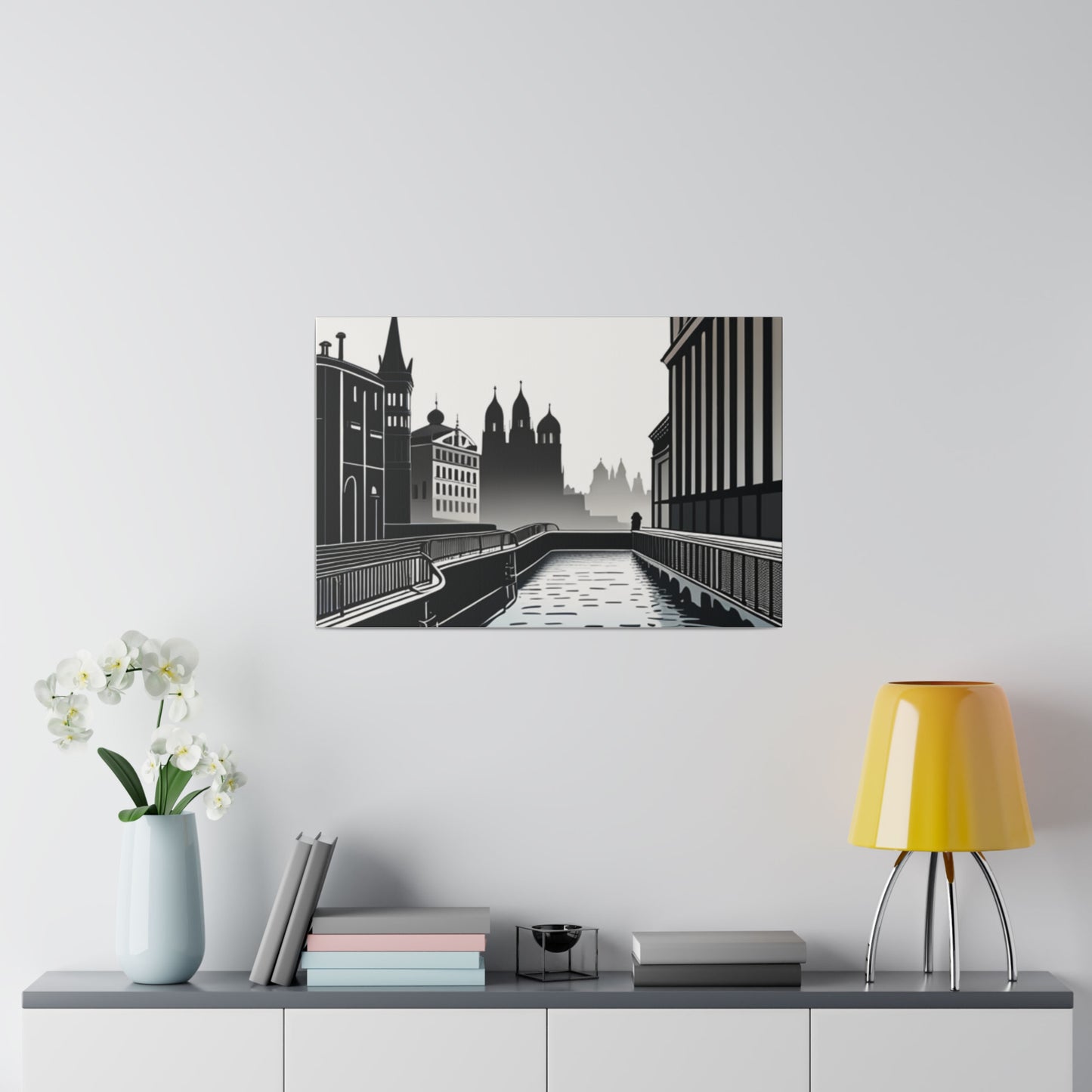 Majestic Metropolis: Matte Canvas Stretched Print