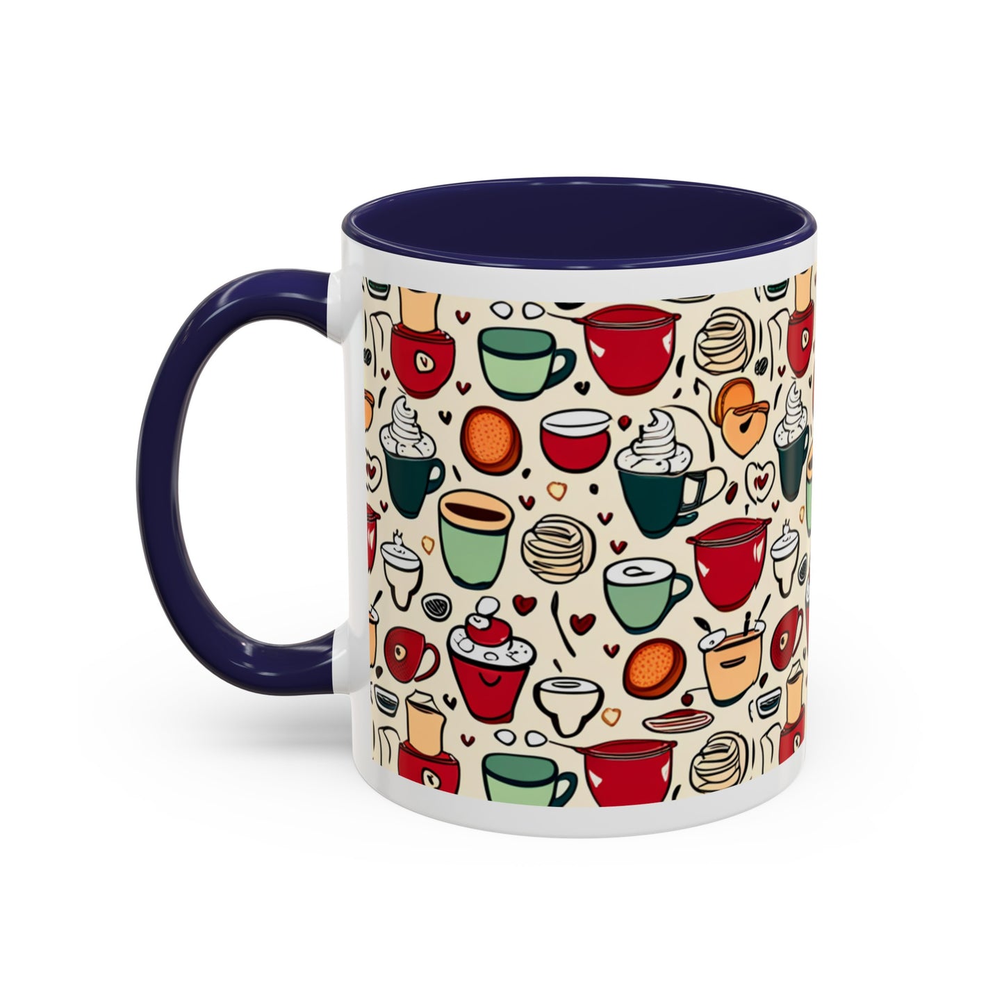 Latte Love 3 Accent Coffee Mug (11, 15oz)