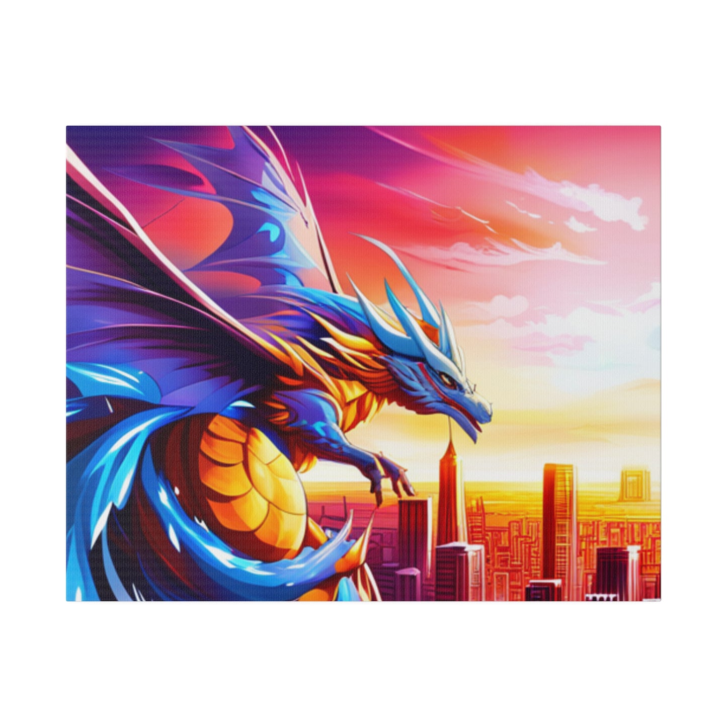 Dragon Cityscape - Matte Canvas, Stretched, 0.75"