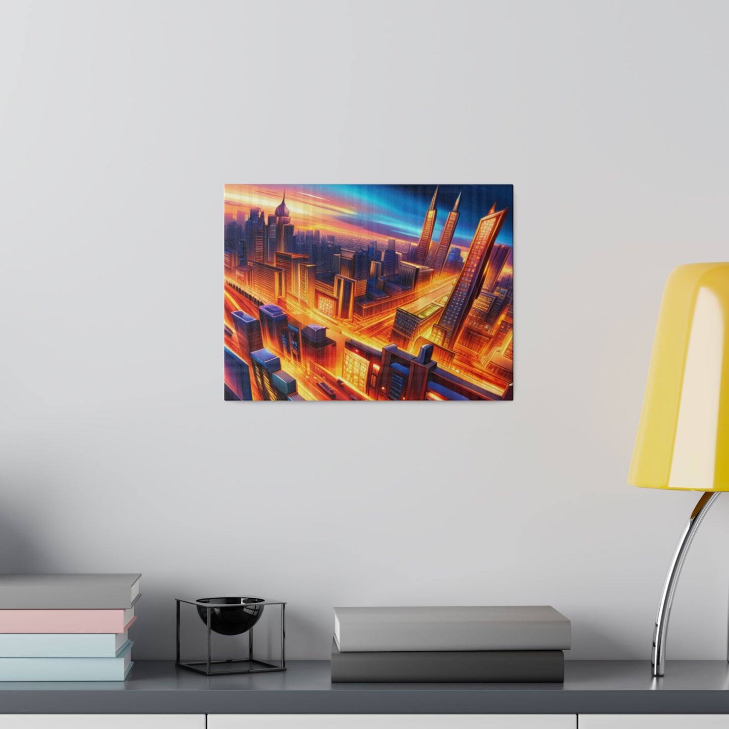 Futuristic Cityscape - Matte Canvas, Stretched, 0.75"