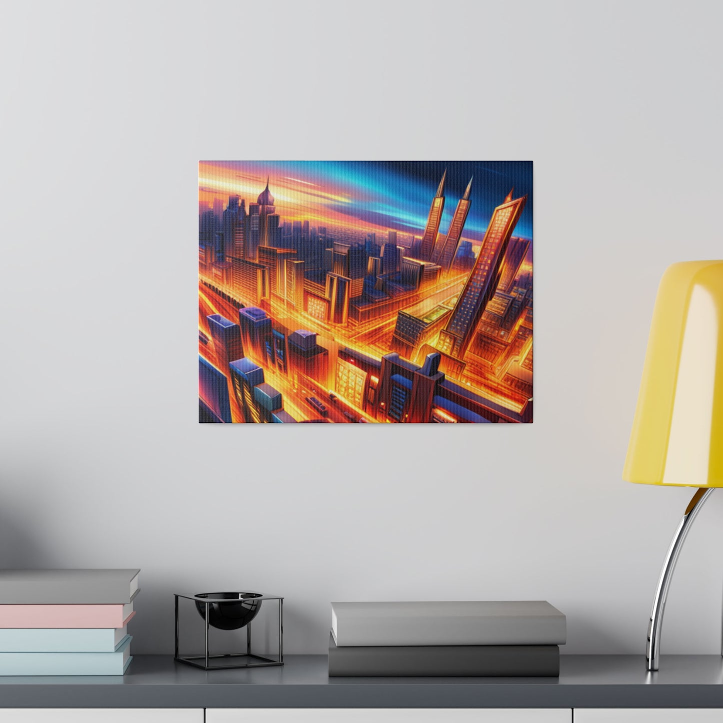 Futuristic Cityscape - Matte Canvas, Stretched, 0.75"