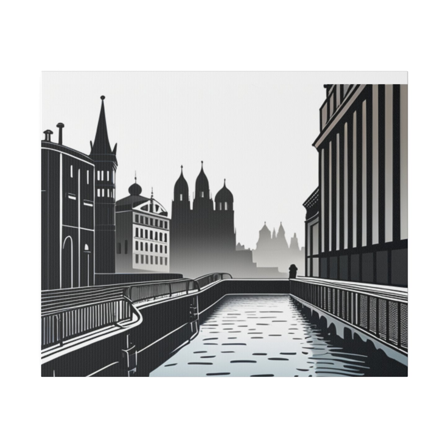 Majestic Metropolis: Matte Canvas Stretched Print