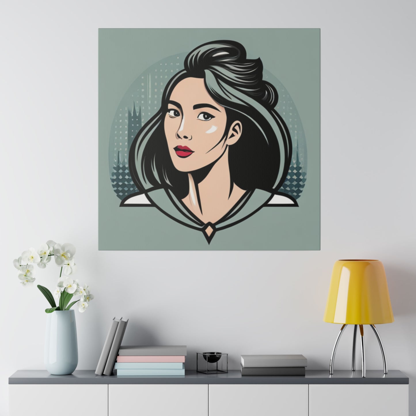 Comic Art, Female Model on Matte Canvas, Stretched, 0.75"