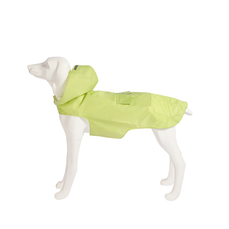 Reflective Large Dog Clothes Windproof When Going Out Hooded Raincoat